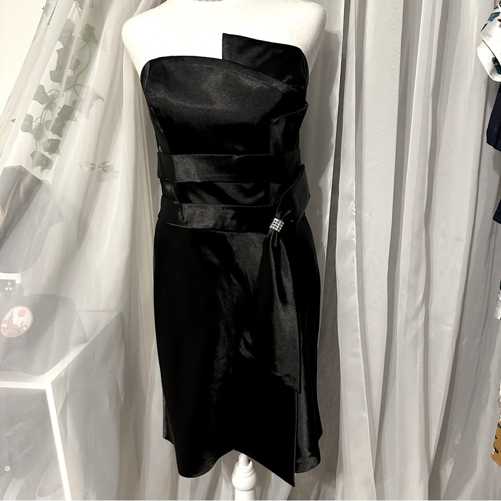 NWT Cinderella Divine Elegant Black Strapless cocktail Dress size L